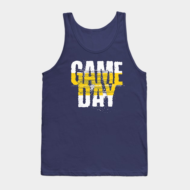 Purple and Gold Gameday // Grunge Vintage Football Gameday Tank Top by SLAG_Creative